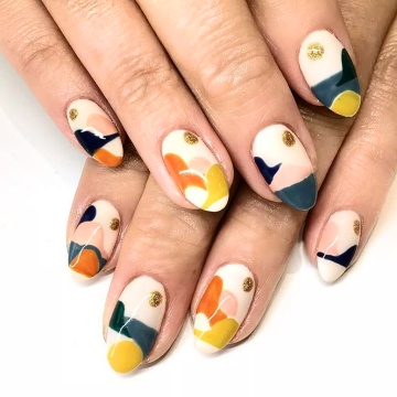 Wavy Design. Abstract Nail Design . Press on Nails. Round Nails. Custom  Designs. Hand Painted Pressons . Cute Nails - Etsy